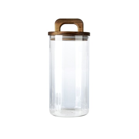 RECIPIENTE BORO 1.2L TAPA MADERA ACACIA D10XH23.5CM RECIPIENTE BORO 1.2L TAPA MADERA ACACIA D10XH23.5CM