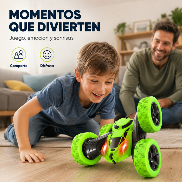 Auto A Control Remoto 360º Acrobático Stunt Juguete 4x4 Variante Color Verde