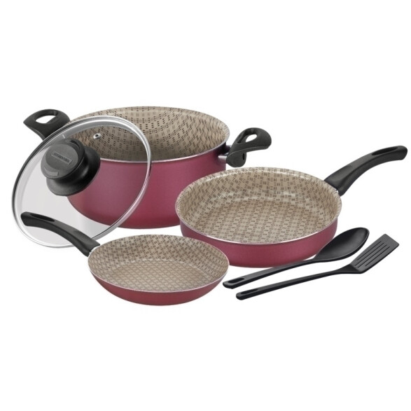 Juego batería de cocina rojo modelo PARIS, 6 piezas TR5948