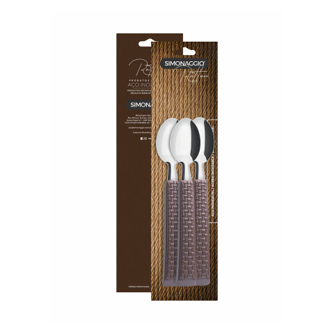 Set x 3 Cuchara Postre Mango Rattan Simonaggio U
