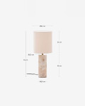 Lámpara de mesa Raze de mármol beige y pantalla de lino beige Lámpara de mesa Raze de mármol beige y pantalla de lino beige