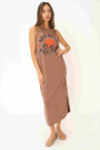 VESTIDO LARGO AGUA DULCE Marron