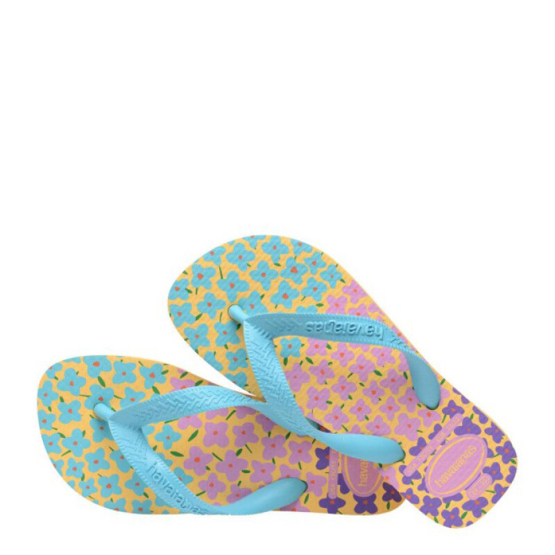 Sandalias Infantiles Havaianas Hav.Kids Flores Amarillo - Azul