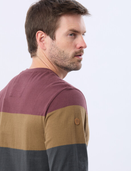 REMERA RAYADA DE ALGODÓN Gris