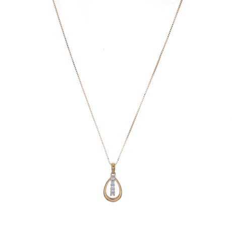 Conjunto de colgante y cadena de oro 9 ktes con circonias. Conjunto de colgante y cadena de oro 9 ktes con circonias.