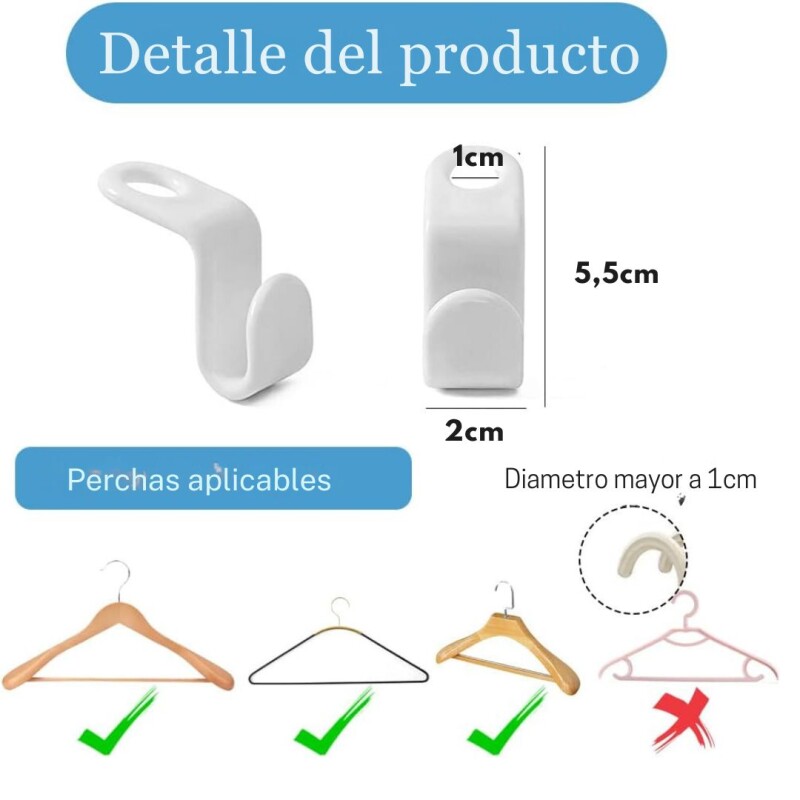 Ganchos Percha Colgadores Ahorrador Espacio Set 10 Piezas Ganchos Percha Colgadores Ahorrador Espacio Set 10 Piezas