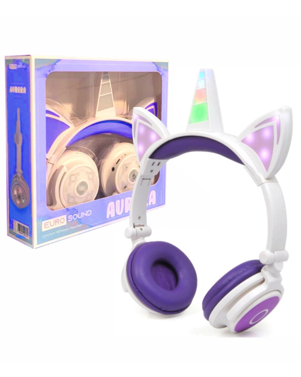 Auriculares Bluetooth infantiles unicornio EuroSound Aurora - Violeta 