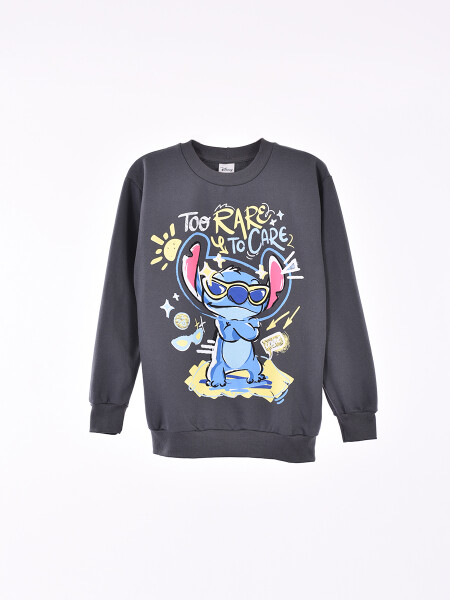 BUZO STITCH UNIQUE GRIS CLARO