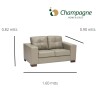 SOFA 100% CUERO - 2 CUERPOS - MODELO DOMINI - PERLA MATE SOFA 100% CUERO - 2 CUERPOS - MODELO DOMINI - PERLA MATE
