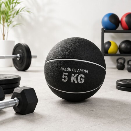 Balón de Arena para Entrenamiento sin pique 5 kg - Negro Balón de Arena para Entrenamiento sin pique 5 kg - Negro