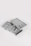 Organizador de bijou compartimentos acrílico gris