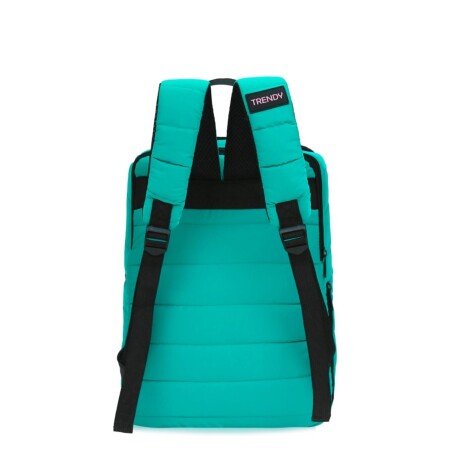 Mochila Trendy con Porta notebook y bolsillo de termo Turquesa