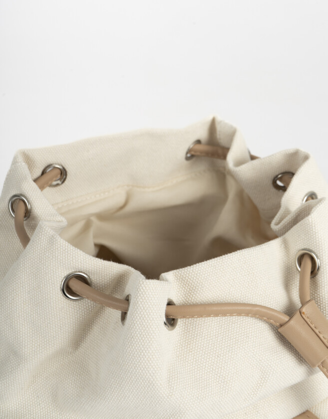 Mochilas Urbanas Mochila Canvas Solapa - Blanco Crudo