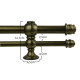 Barrote cortina doble de metal 1,5 m + 2 Soportes ORO VIEJO
