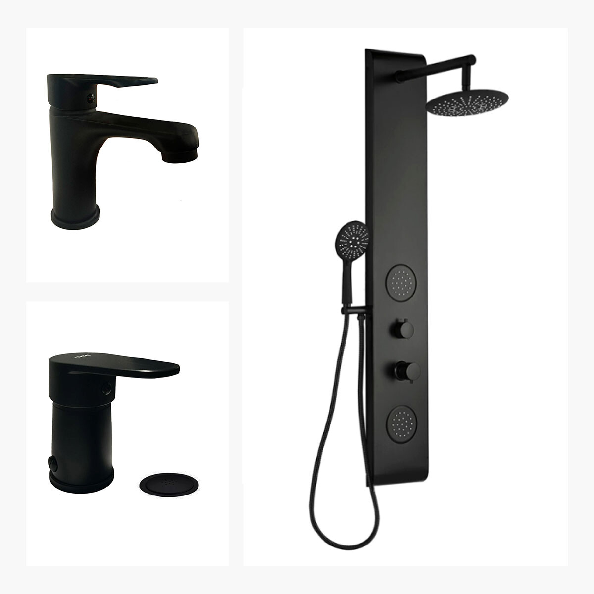 Juego De Griferia Lavatorio Bajo Panel De Ducha Y Bidet Con Transferencia 