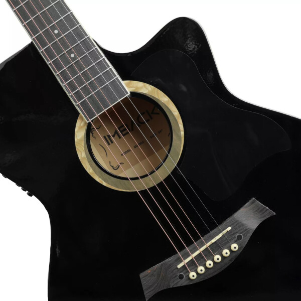 Guitarra Electroacústica para Diestros con Funda Color Negro GUI002 Guitarra Electroacústica para Diestros con Funda Color Negro GUI002