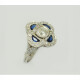 Anillo Platino Con Brillantes Y Zafiros Sintéticos Anillo Platino Con Brillantes Y Zafiros Sintéticos