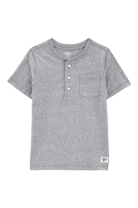 Remera henley de algodón, gris Sin color