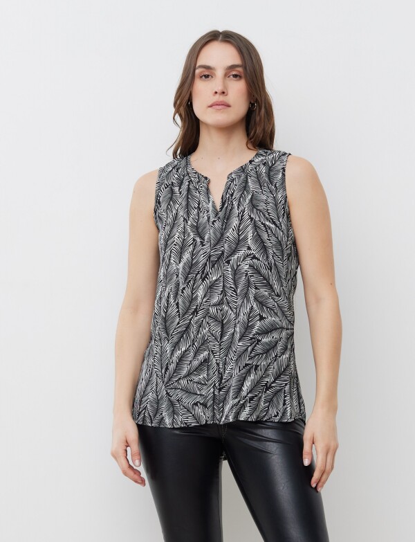 Musculosa Printed NEGRO/CRUDO