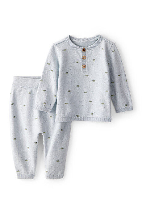 Set dos piezas de algodón, pantalón y remera, diseño dinos Set dos piezas de algodón, pantalón y remera, diseño dinos