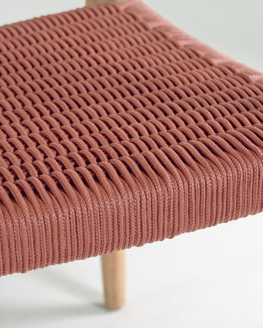 Silla Nina madera maciza de acacia y cuerda terracota FSC 100%