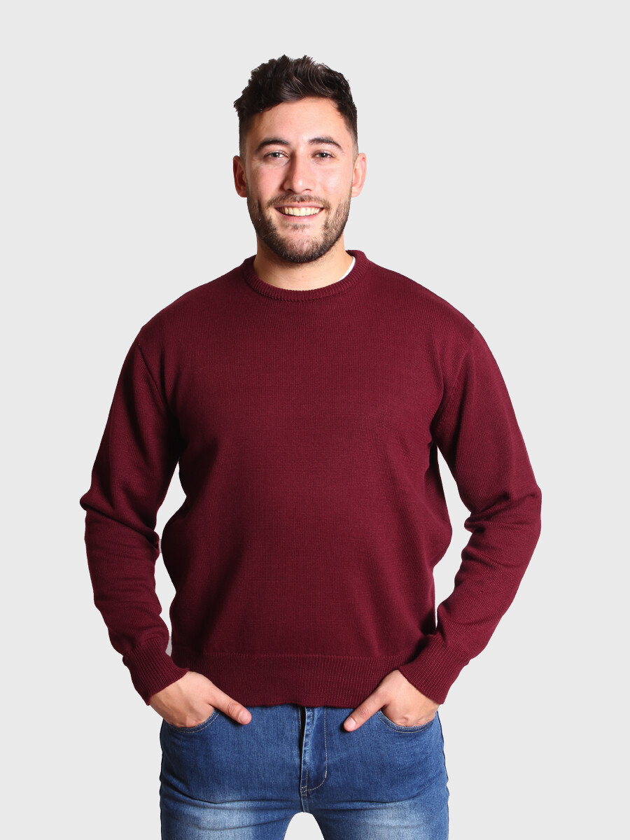 Sweater BPR Cuello Base - Bordo Melange 