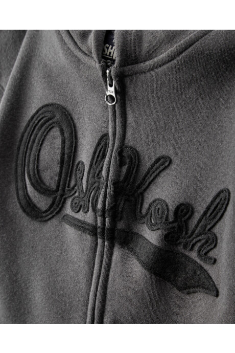 Campera de algodón con felpa, negra Sin color