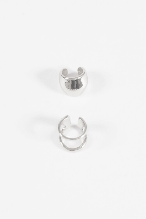 Set earcuff irregulares plateado