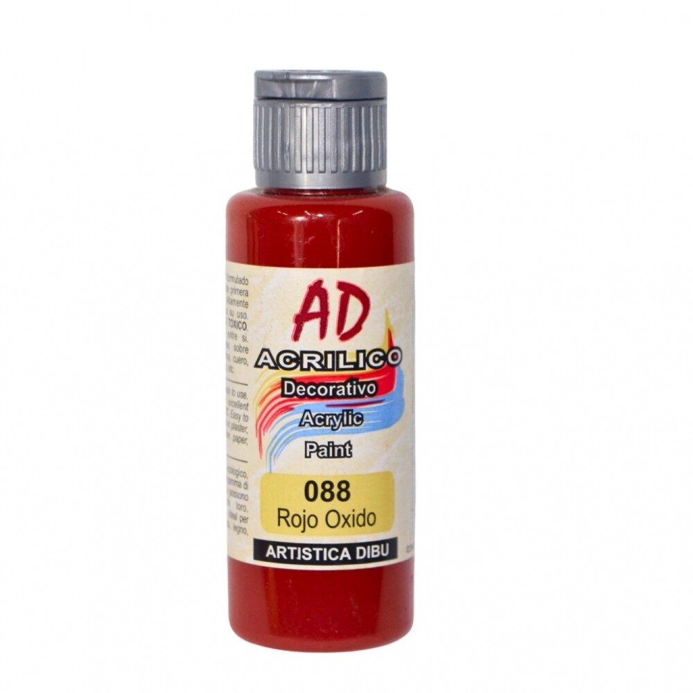 PINTURA ACRILICA ARTISTICA DIBU 60 ML. DIFERENTES COLORES COLOR ROJO OXIDO 088