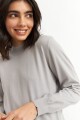 Sweater media polera con puños GRIS