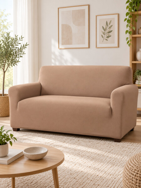 FUNDA SOFA 2 CUERPOS TAUPE