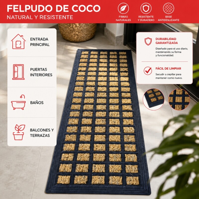 Felpudo coco 25x75cm ENTRAMADO