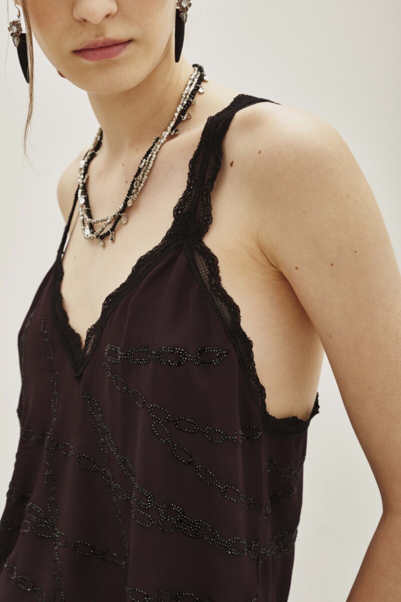 Top Daisy Studs Negro