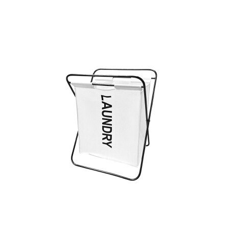 Cesto de ropa plegable metal y tela Blanco