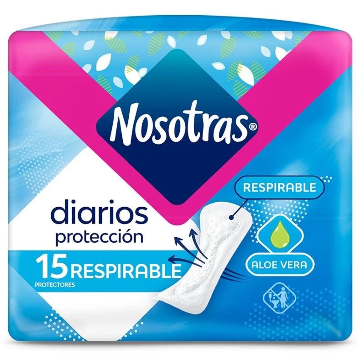 Protectores Diarios Nosotras Respirables con Alóe - X15 