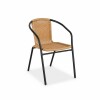 Silla Símil Rattan y acero clásica Beige