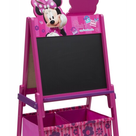 Pizarrón Minnie Mouse Disney Doble Cara con Organizador de Juguetes ROSA-FUSCIA