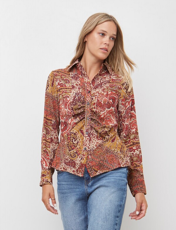 Camisa Frunces MULTI/TERRACOTA