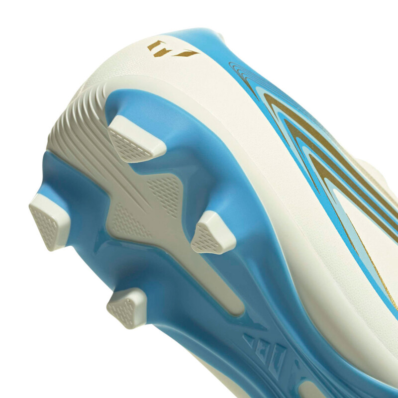 Championes de Niños Adidas Futbol F50 Messi Club Firm Ground Fg Blanco - Celeste