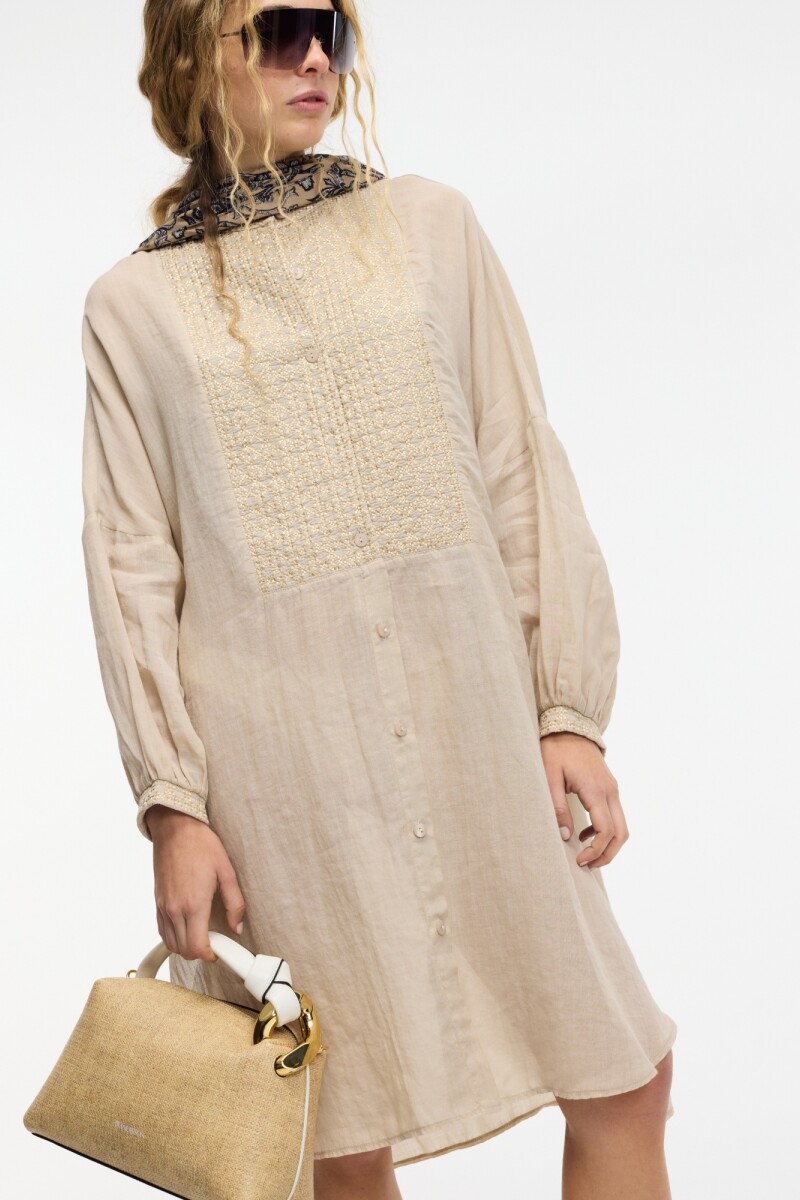 VESTIDO TÚNICA Beige
