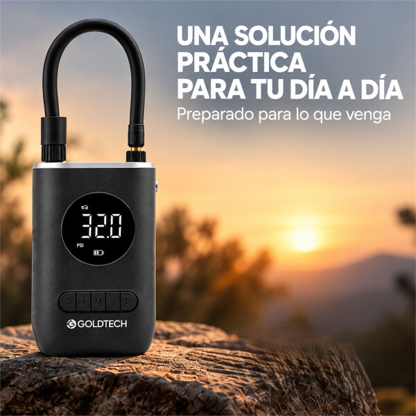 Inflador Compresor Portátil Goldtech Negro
