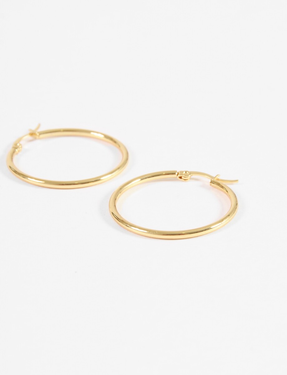 Aros acero large - dorado 