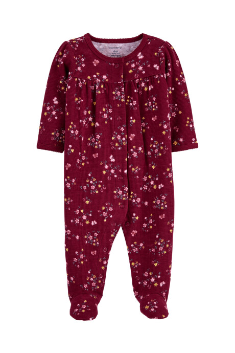 Pijama con Pie Floral Algodón Termico 0