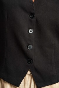 Chaleco Lino Negro