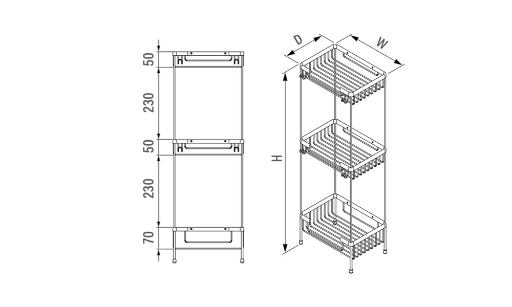 Organizador De Pie Triple 23-c