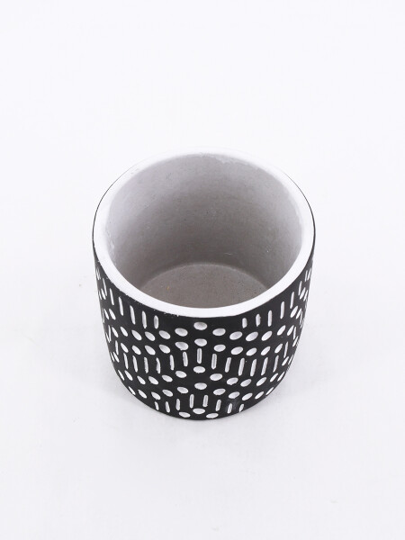 MACETA DOTS NEGRO