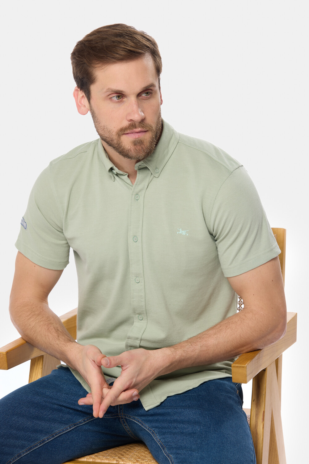 CAMISA LISA EN PIQUE Verde