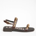 Imagen de Sandalias De Cuero Con Tachas - Chocolate