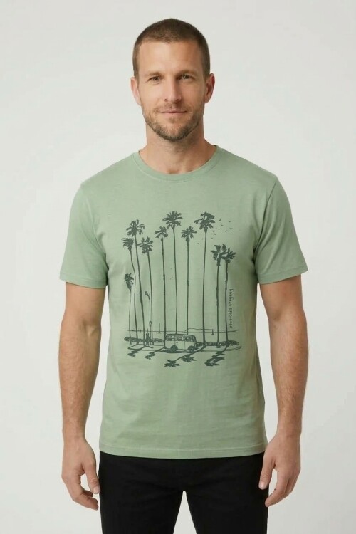 Remera m/c estampada Rambla VERDE