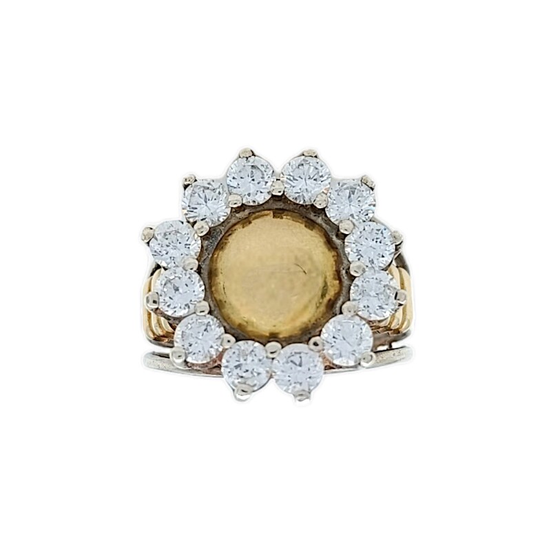Anillo Girasol-Plata y Oro-Piedra Zirconia-AN5287 conpiedra